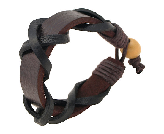 Bruin leren armband